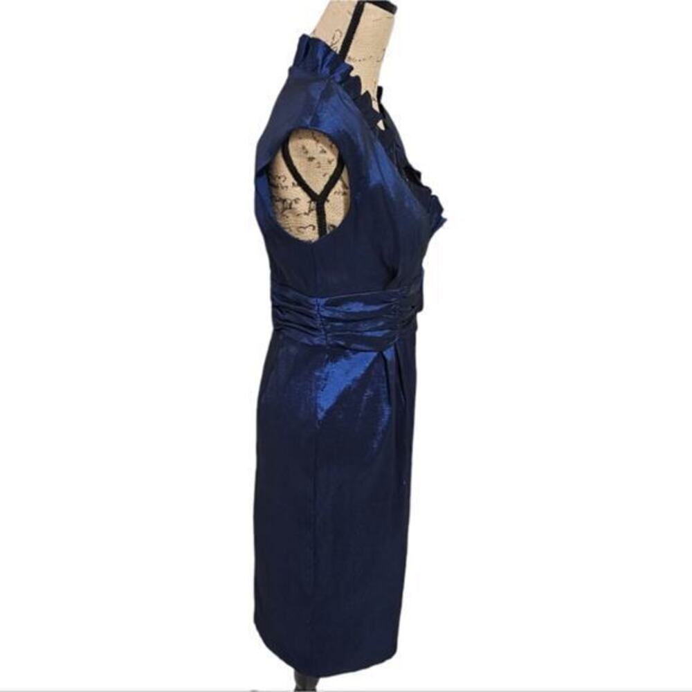 Jessica Howard Cocktail Dress With Ruffled Collar And Flower On Waist Size 8‎ - Picture 2 of 7